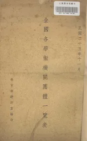 全国各学术机关团体一览表