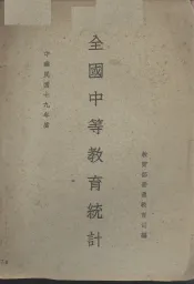 中华民国十九年度全国中等教育统计
