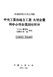中央工业和地方工业、大型企业和中小型企业同时并举  政治经济学讲义社会主义部分