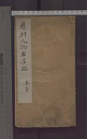 歷朝人物名字錄   八卷