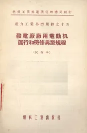 发电厂厂用电动机运行和检修典型规程  试用本
