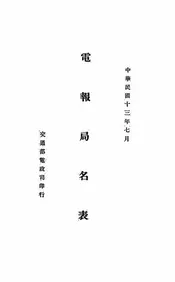 电报局名表