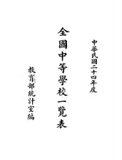 全国中等学校一览表