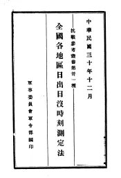 全国各地区日出日没时刻测定法