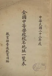 全国中等学校校名地址一览表
