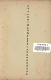 北平香山慈幼院请求补助农业中学部建筑设备经费计划书表