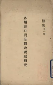 各类进口货品修改税则概要