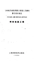 上海地区建筑安装工程施工及验收暂行技术规范  江苏、浙江、安徽、福建四省及上海市适用  特殊地基工程