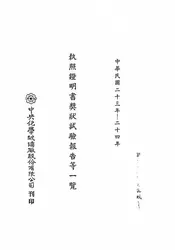 执照证明书奖状试验报告等一览