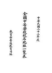 全国中等学校校名地址一览表