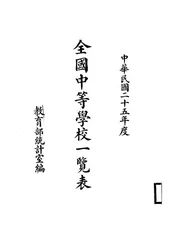全国中等学校一览表