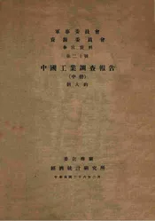 中国工业调查报告. 中册