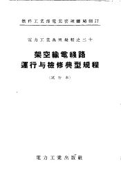 架空输电线路运行与检修典型规程  试行本